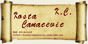 Kosta Čanaćević vizit kartica